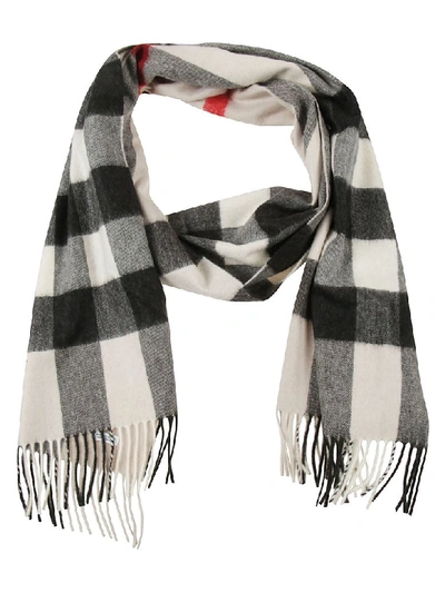 Shop Burberry Fringed Scarf In Multicolor