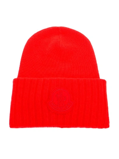 Shop Moncler Hat Tricot In Red