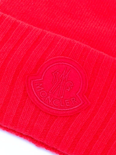Shop Moncler Hat Tricot In Red