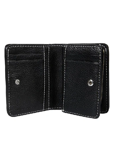 Shop Marc Jacobs Textured Tag Mini Compact Wallet In Black