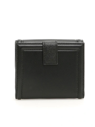 Shop Ferragamo Grain Calfskin Vara Wallet In Black (black)