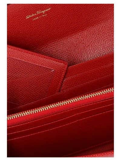 Shop Ferragamo Gancino Wallet In Red