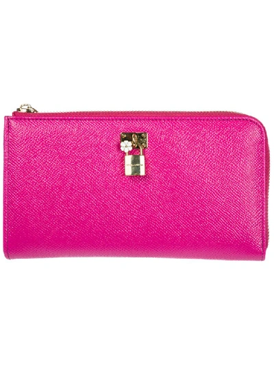 Shop Dolce & Gabbana Bros Wallet In Rosa Shocking / Nero