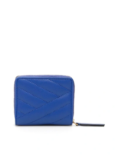 Shop Tory Burch Kira Chevron Bi-fold Wallet In Nautical Blue (blue)