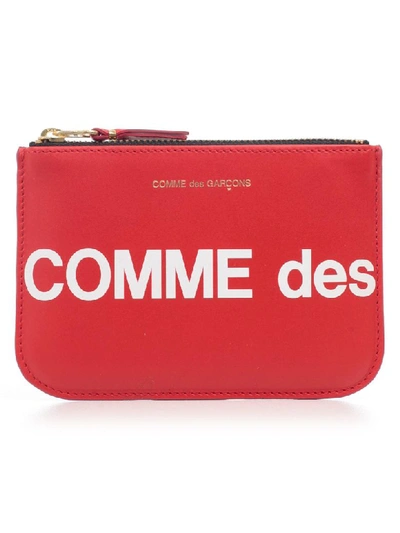 Shop Comme Des Garçons Wallet Huge Logo In Red