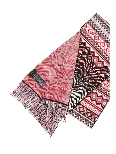 Shop Alanui Fairisle Animalier Scarf In White (white)