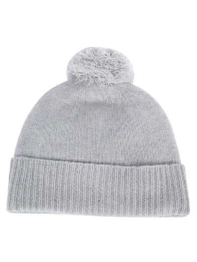 Shop Agnona Cable Knit Hat In Grey