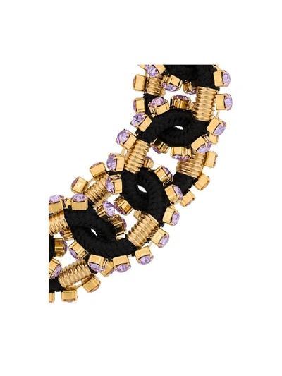 Shop Dsquared2 Crystalized Cable Black Gold Necklace In Nero