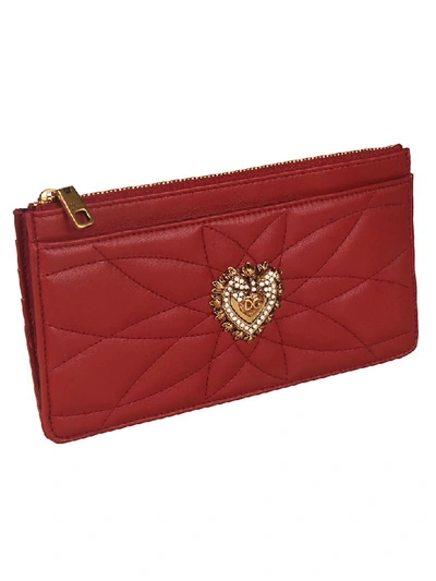 Shop Dolce & Gabbana Devotion Long Card Case In Red