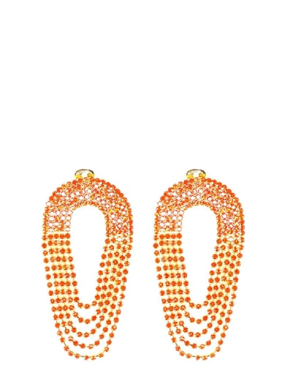 Shop Silvia Gnecchi Liberty Earrings In Orange