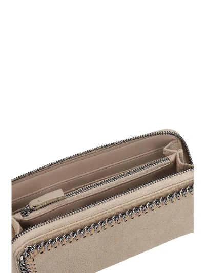 Shop Stella Mccartney Falabella Walle Wallet In Beige Polyester