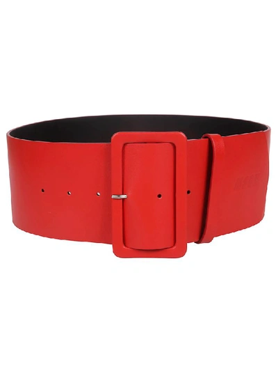 Shop Msgm Buckled Belt In Red