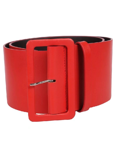 Shop Msgm Buckled Belt In Red