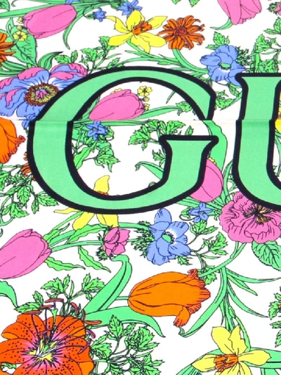 Shop Gucci Pop Flora Foulard In Multicolor