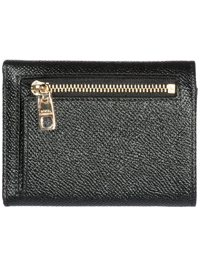 Shop Dolce & Gabbana Wallet Leather Coin Case Holder Purse Card Trifold In Nero