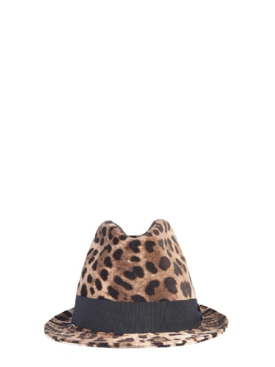 Shop Dolce & Gabbana Leopard Printed Hat In Animalier