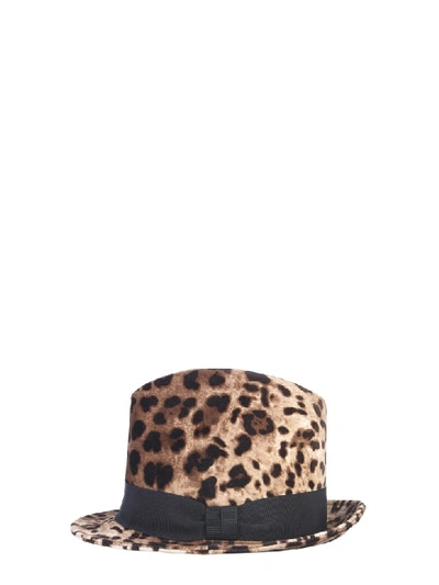 Shop Dolce & Gabbana Leopard Printed Hat In Animalier