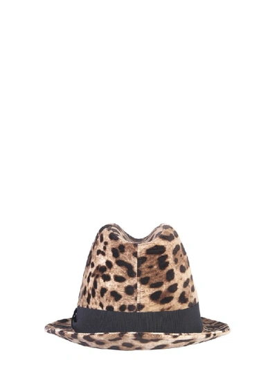 Shop Dolce & Gabbana Leopard Printed Hat In Animalier