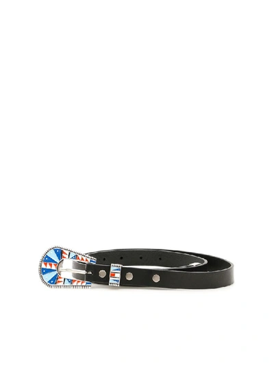 Shop Alanui Multicolor Buckle Belt In Black