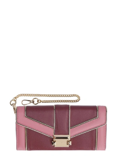 Shop Michael Kors Whitney Quilted Leather Wallet In Burgundy