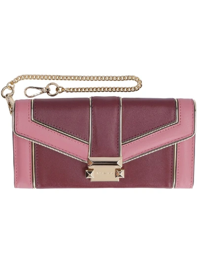 Shop Michael Kors Whitney Quilted Leather Wallet In Burgundy