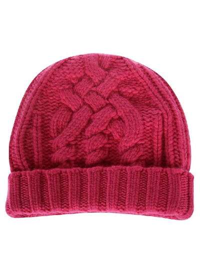 Shop Off-white Logo Patch Beanie In Fuchsia