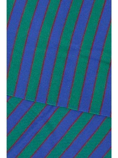 Shop Kenzo Memento 3 Striped Scarf In French Blue (blue)