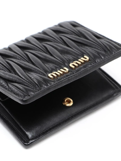 Shop Miu Miu Wallet Matelasse` In Nero