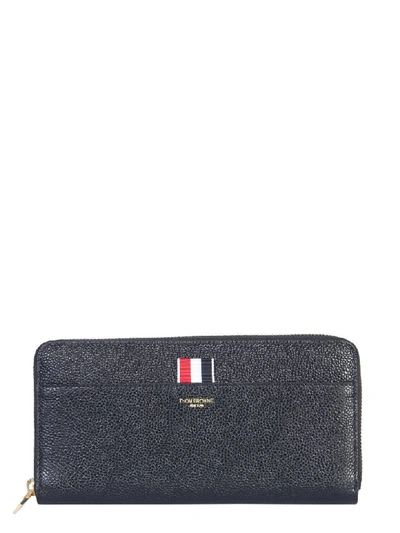 Shop Thom Browne Long Wallet With Zip In Nero