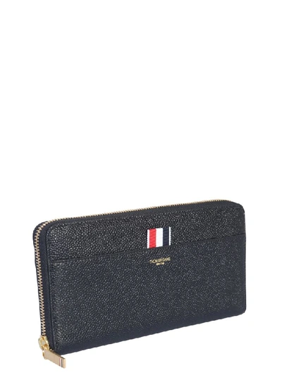 Shop Thom Browne Long Wallet With Zip In Nero
