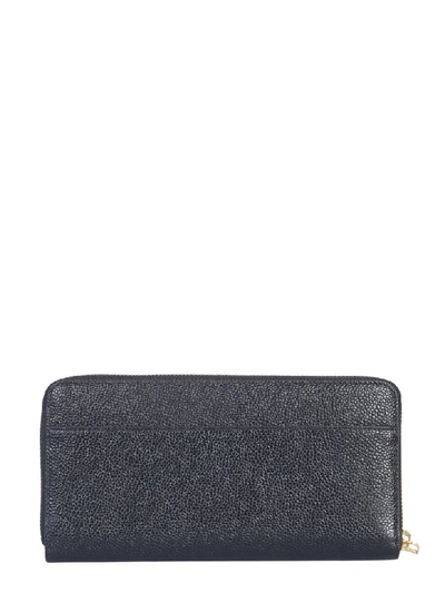 Shop Thom Browne Long Wallet With Zip In Nero
