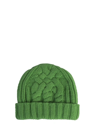 Shop Off-white Knitted Hat In Verde