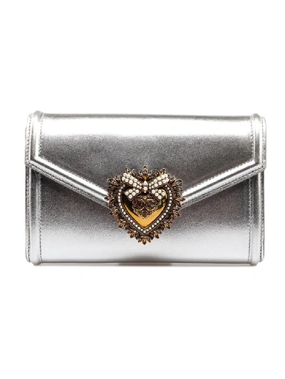 Shop Dolce & Gabbana Devotion Belt Bag In Argento