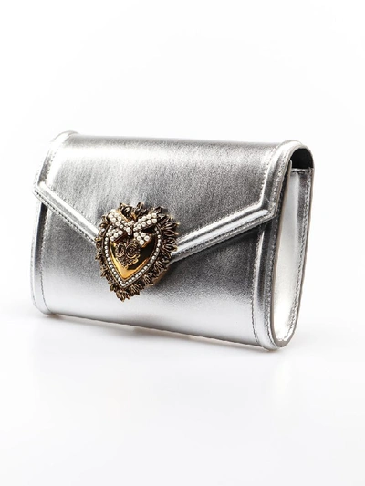 Shop Dolce & Gabbana Devotion Belt Bag In Argento