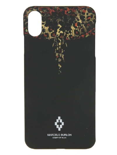 Shop Marcelo Burlon County Of Milan Leopard Wings Xs Phone Case In Black/multicolor