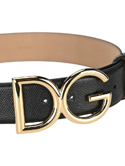 Shop Dolce & Gabbana Dg Logo Buckle Belt In Black