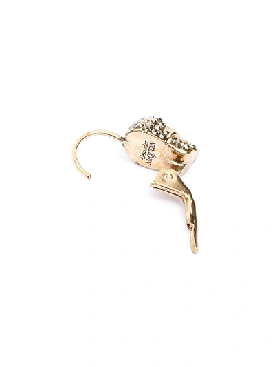 Shop Alexander Mcqueen Pave Skull Earrings In Mix (gold)