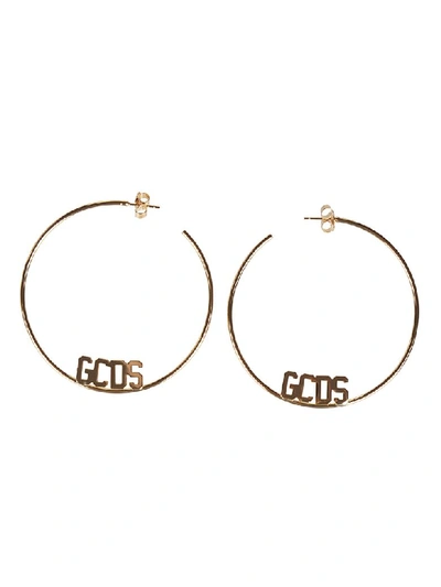 Shop Gcds Logo Plaque Earrings In Gold