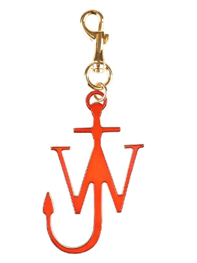 Shop Jw Anderson Gold Metal Anchor Key Ring In Orange