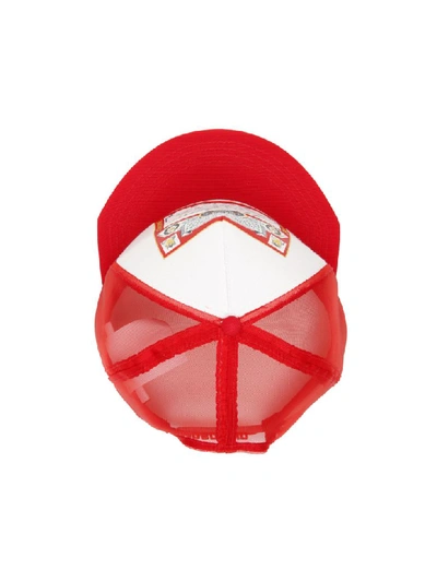 Shop Moschino Budweiser Baseball Cap In Fantasia Rosso 112 (white)