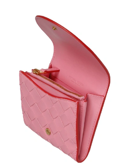 Shop Bottega Veneta Wallet In Pink & Purple