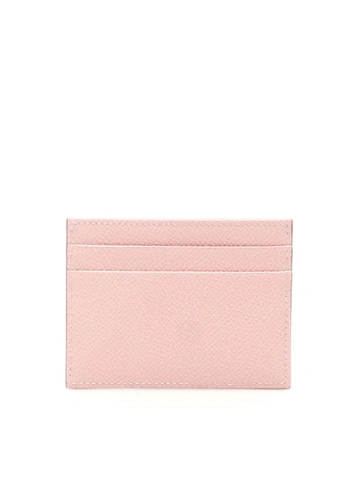 Shop Dolce & Gabbana Leather Cardholder With Crystal Dg In Rosa Carne 2 (pink)