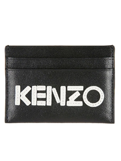 Shop Kenzo Logo Embroidered Card Holder In Black
