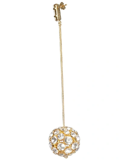 Shop Alexandre Vauthier Crystal Embellished Earring In Gold