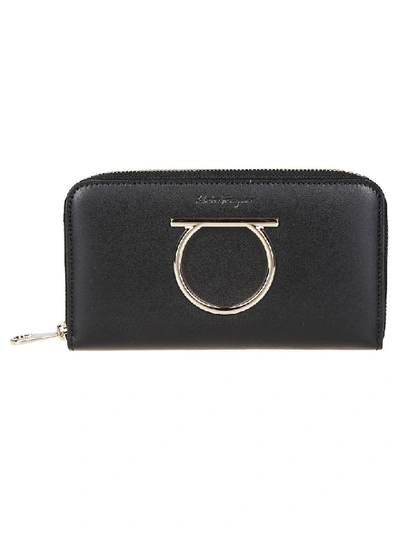 Shop Ferragamo Gancini Wallet In Black