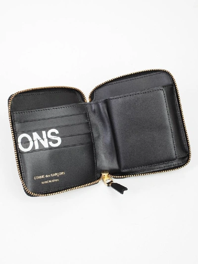 Shop Comme Des Garçons Wallet Medium Huge Logo In Black