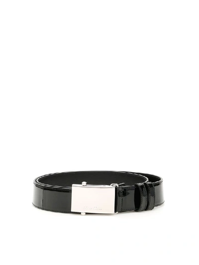 Shop Miu Miu Patent Belt In Nero (black)