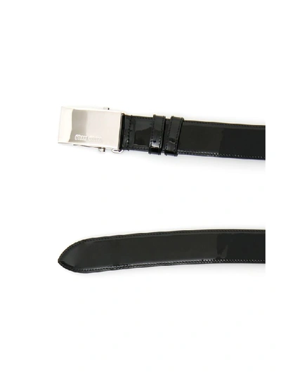 Shop Miu Miu Patent Belt In Nero (black)