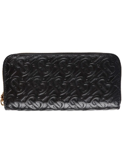 Shop Burberry Ellerby All-over Logo Leather Wallet In Black