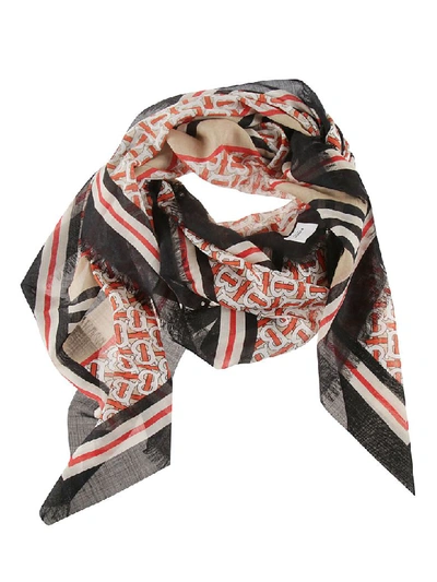 Shop Burberry Printed Scarf In Vermillion